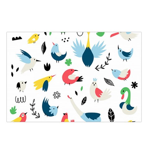Vector Set Isolates With Cute Birds Scandinavian Style Belt Pouch Bag (Large) from ArtsNow.com Loop