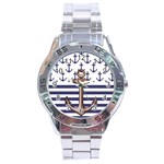 Anchor Background Design Stainless Steel Analogue Watch