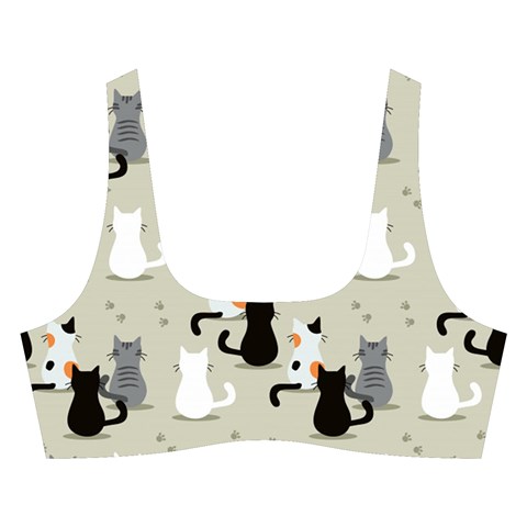 Cute Cat Seamless Pattern Cross Back Hipster Bikini Set from ArtsNow.com Front