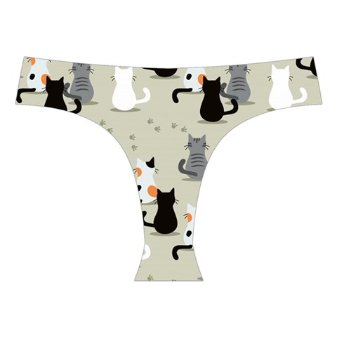 Cute Cat Seamless Pattern Cross Back Hipster Bikini Set from ArtsNow.com Front Under