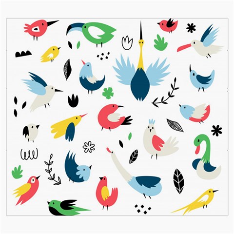Vector Set Isolates With Cute Birds Scandinavian Style Roll Up Canvas Pencil Holder (S) from ArtsNow.com Front