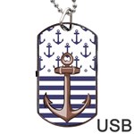 Anchor Background Design Dog Tag USB Flash (Two Sides)