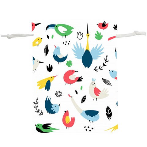 Vector Set Isolates With Cute Birds Scandinavian Style Lightweight Drawstring Pouch (XL) from ArtsNow.com Front