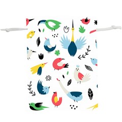 Vector Set Isolates With Cute Birds Scandinavian Style Lightweight Drawstring Pouch (XL) from ArtsNow.com Back