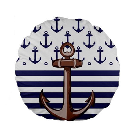 Anchor Background Design Standard 15  Premium Round Cushions from ArtsNow.com Front