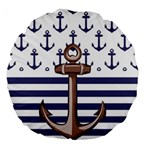 Anchor Background Design Large 18  Premium Round Cushions