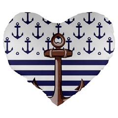 Anchor Background Design Large 19  Premium Heart Shape Cushions from ArtsNow.com Back
