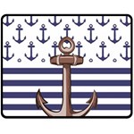 Anchor Background Design Two Sides Fleece Blanket (Medium)