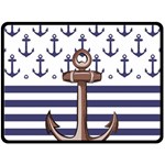 Anchor Background Design Two Sides Fleece Blanket (Large)