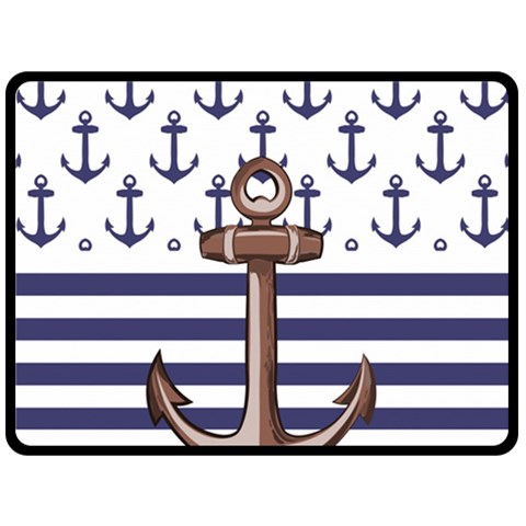 Anchor Background Design Two Sides Fleece Blanket (Large) from ArtsNow.com 80 x60  Blanket Back