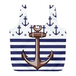 Anchor Background Design Full Print Recycle Bag (L)