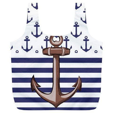 Anchor Background Design Full Print Recycle Bag (XL) from ArtsNow.com Front