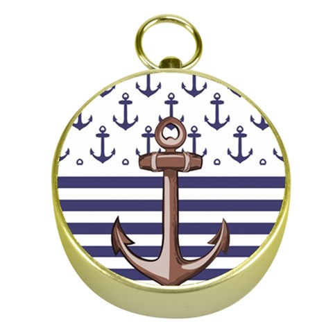 Anchor Background Design Gold Compasses from ArtsNow.com Front
