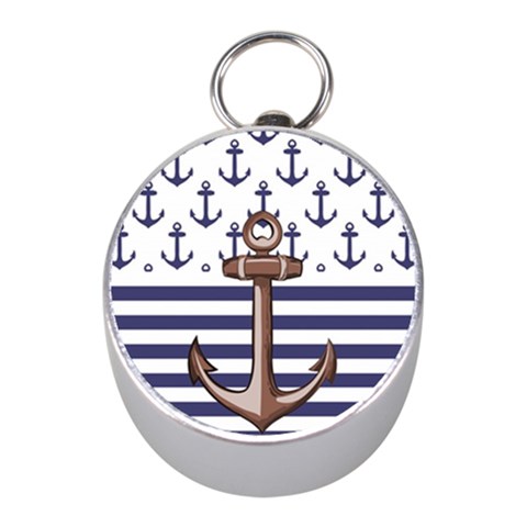 Anchor Background Design Mini Silver Compasses from ArtsNow.com Front