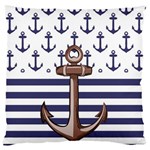 Anchor Background Design Large Premium Plush Fleece Cushion Case (One Side)