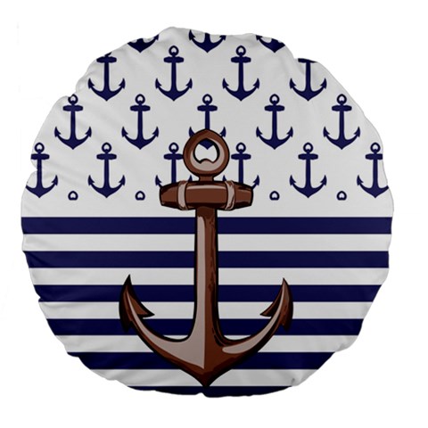 Anchor Background Design Large 18  Premium Flano Round Cushions from ArtsNow.com Front