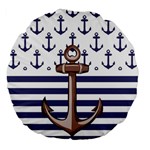 Anchor Background Design Large 18  Premium Flano Round Cushions