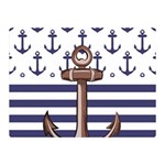 Anchor Background Design Two Sides Premium Plush Fleece Blanket (Mini)