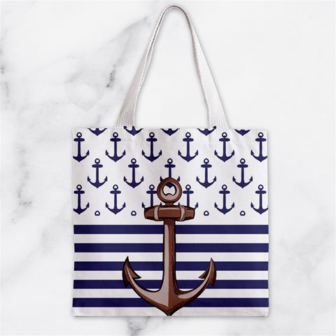 Anchor Background Design Zipper Grocery Tote Bag from ArtsNow.com Front