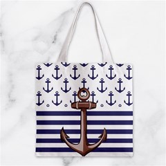 Anchor Background Design Zipper Grocery Tote Bag from ArtsNow.com Back