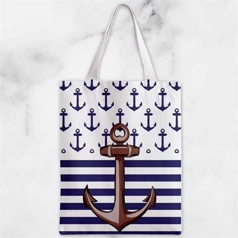 Anchor Background Design Zipper Classic Tote Bag from ArtsNow.com Front