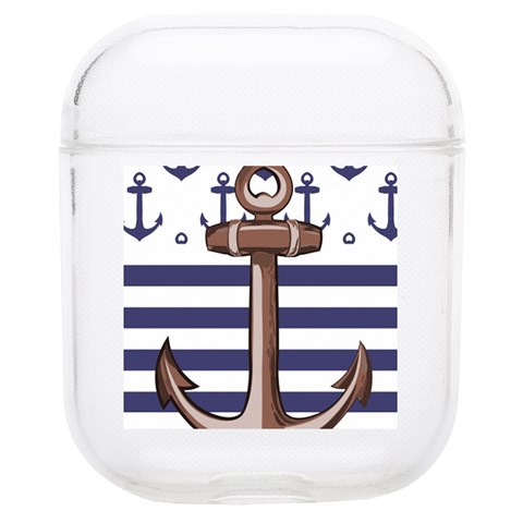 Anchor Background Design Soft TPU AirPods 1/2 Case from ArtsNow.com Front