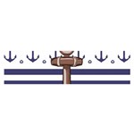 Anchor Background Design Oblong Satin Scarf (16  x 60 )