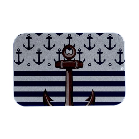 Anchor Background Design Open Lid Metal Box (Silver)   from ArtsNow.com Front