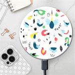 Vector Set Isolates With Cute Birds Scandinavian Style Wireless Fast Charger(White)