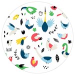 Vector Set Isolates With Cute Birds Scandinavian Style Round Trivet