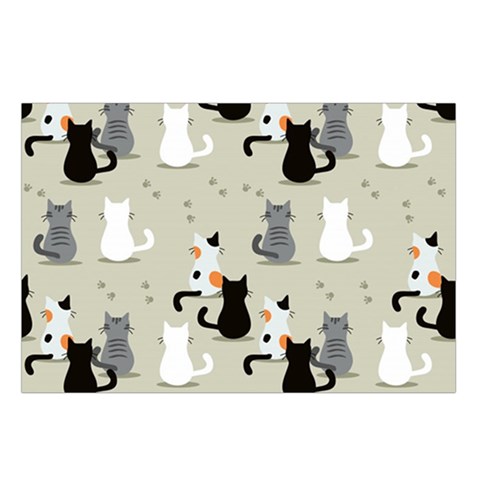 Cute Cat Seamless Pattern Waist Pouch (Large) from ArtsNow.com Loop