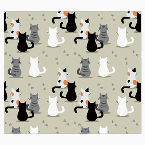 Cute Cat Seamless Pattern Roll Up Canvas Pencil Holder (S) from ArtsNow.com Front
