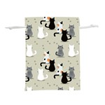 Cute Cat Seamless Pattern Lightweight Drawstring Pouch (S)