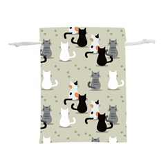 Cute Cat Seamless Pattern Lightweight Drawstring Pouch (S) from ArtsNow.com Back