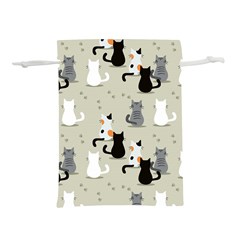 Cute Cat Seamless Pattern Lightweight Drawstring Pouch (L) from ArtsNow.com Front