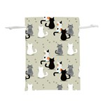 Cute Cat Seamless Pattern Lightweight Drawstring Pouch (L)