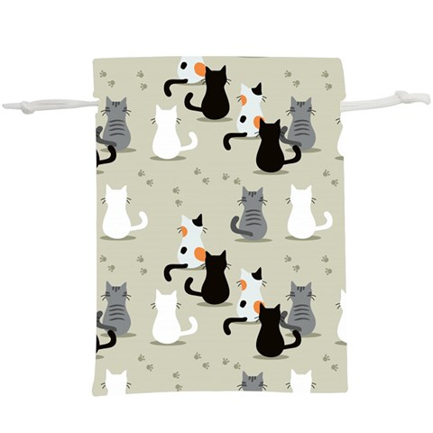 Cute Cat Seamless Pattern Lightweight Drawstring Pouch (XL) from ArtsNow.com Front