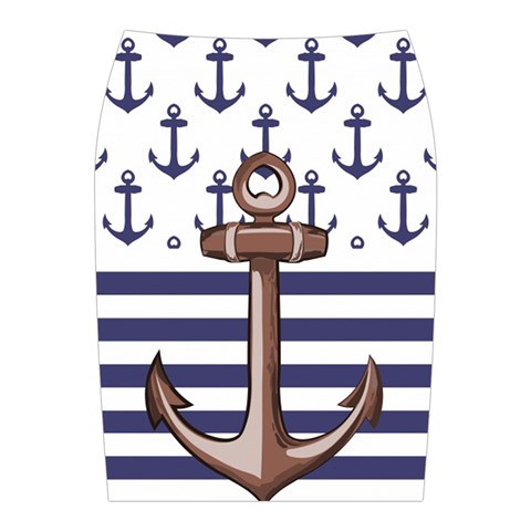 Anchor Background Design Midi Wrap Pencil Skirt from ArtsNow.com Back