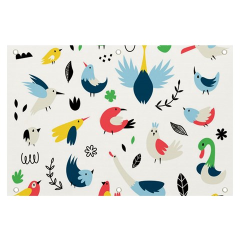 Vector Set Isolates With Cute Birds Scandinavian Style Banner and Sign 6  x 4  from ArtsNow.com Front