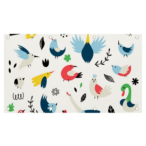 Vector Set Isolates With Cute Birds Scandinavian Style Banner and Sign 7  x 4  from ArtsNow.com Front