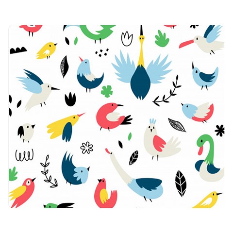 Vector Set Isolates With Cute Birds Scandinavian Style Premium Plush Fleece Blanket (Small) from ArtsNow.com 50 x40  Blanket Front