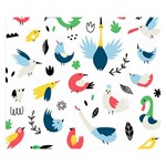 Vector Set Isolates With Cute Birds Scandinavian Style Premium Plush Fleece Blanket (Small)