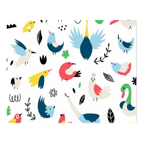 Vector Set Isolates With Cute Birds Scandinavian Style Premium Plush Fleece Blanket (Large) from ArtsNow.com 80 x60  Blanket Front