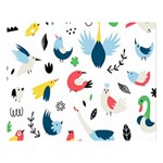 Vector Set Isolates With Cute Birds Scandinavian Style Premium Plush Fleece Blanket (Large)