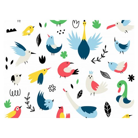 Vector Set Isolates With Cute Birds Scandinavian Style Two Sides Premium Plush Fleece Blanket (Extra Small) from ArtsNow.com 40 x30  Blanket Front