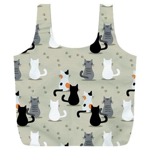 Cute Cat Seamless Pattern Full Print Recycle Bag (XXXL) from ArtsNow.com Back