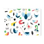 Vector Set Isolates With Cute Birds Scandinavian Style Crystal Sticker (A4)
