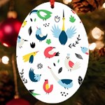Vector Set Isolates With Cute Birds Scandinavian Style UV Print Acrylic Ornament Oval