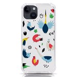 Vector Set Isolates With Cute Birds Scandinavian Style iPhone 14 TPU UV Print Case