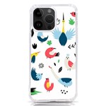 Vector Set Isolates With Cute Birds Scandinavian Style iPhone 14 Pro Max TPU UV Print Case